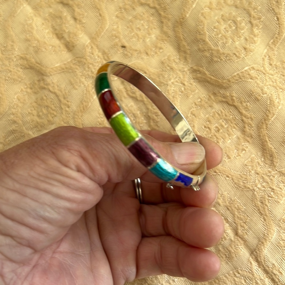Colorful Sterling bangle bracelet